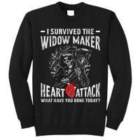 I Survived The Widow Maker Heart Attack Heart Disease Tall Sweatshirt