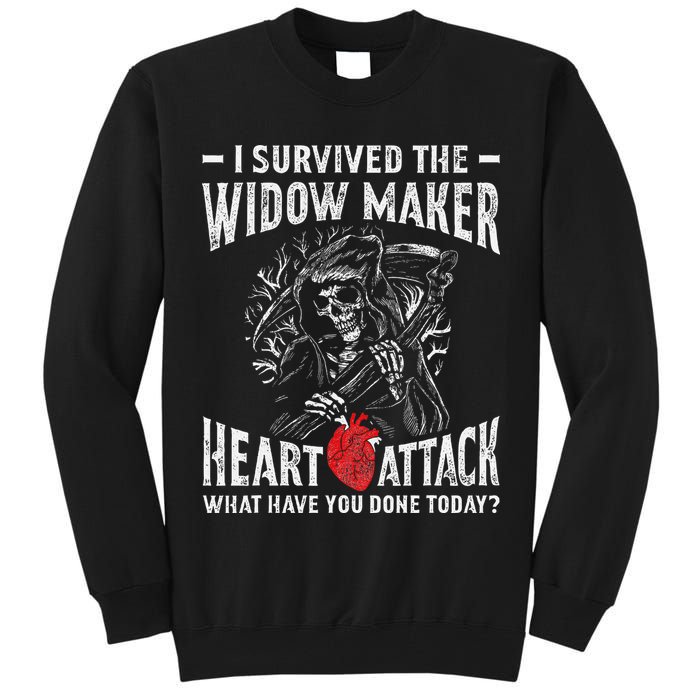 I Survived The Widow Maker Heart Attack Heart Disease Tall Sweatshirt