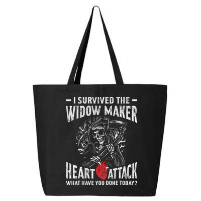 I Survived The Widow Maker Heart Attack Heart Disease 25L Jumbo Tote