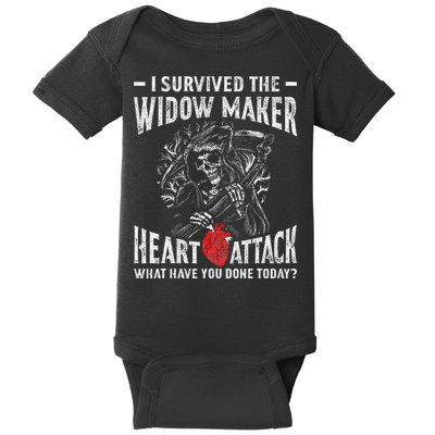 I Survived The Widow Maker Heart Attack Heart Disease Baby Bodysuit