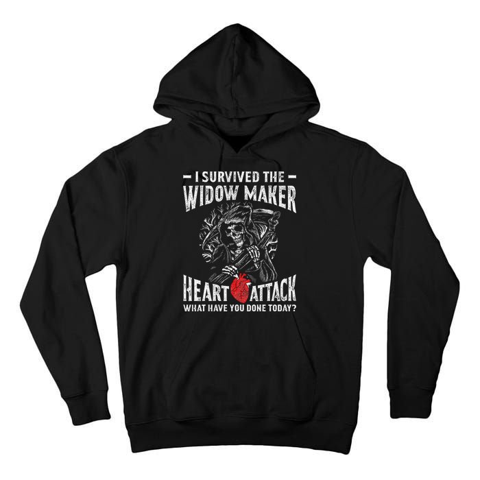 I Survived The Widow Maker Heart Attack Heart Disease Tall Hoodie