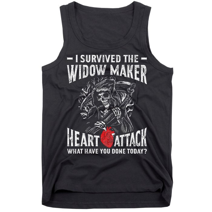 I Survived The Widow Maker Heart Attack Heart Disease Tank Top