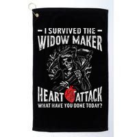 I Survived The Widow Maker Heart Attack Heart Disease Golf Towel
