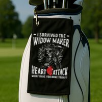 I Survived The Widow Maker Heart Attack Heart Disease Golf Towel