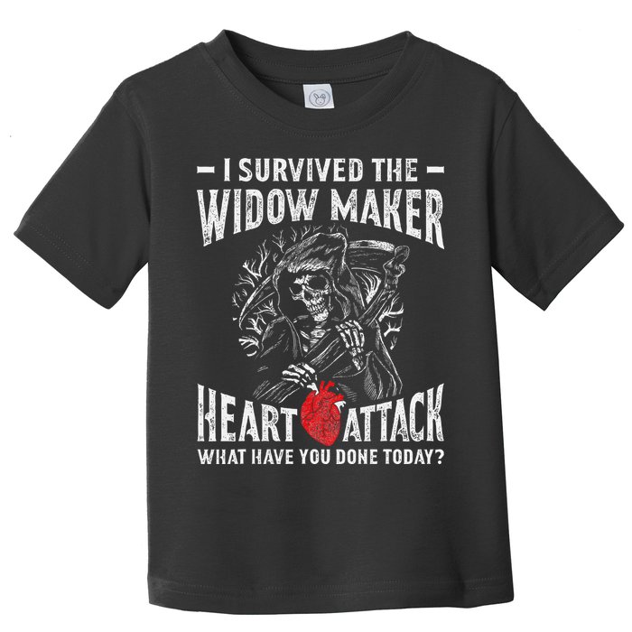 I Survived The Widow Maker Heart Attack Heart Disease Toddler T-Shirt