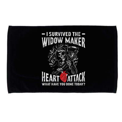 I Survived The Widow Maker Heart Attack Heart Disease Microfiber Hand Towel