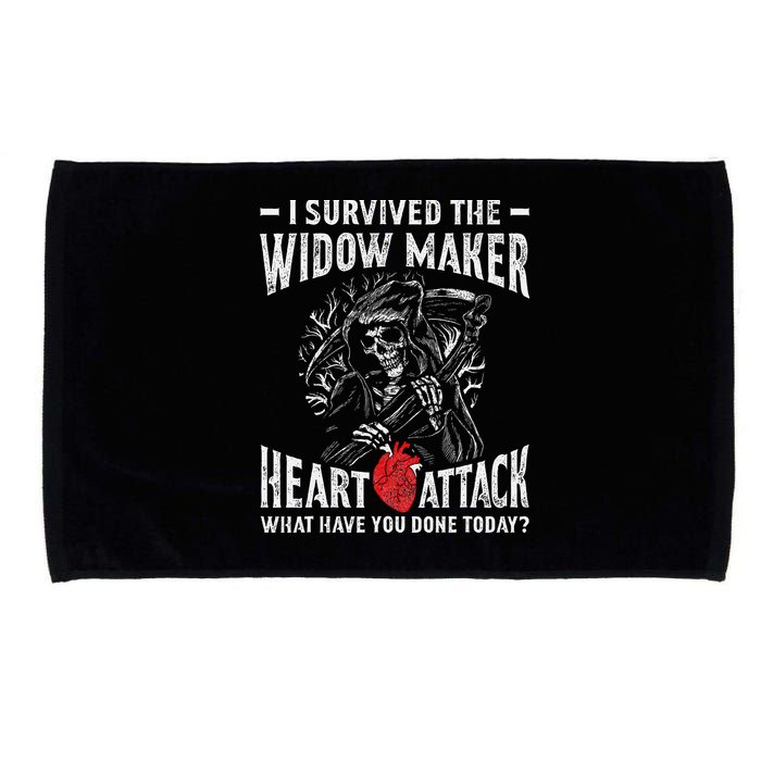 I Survived The Widow Maker Heart Attack Heart Disease Microfiber Hand Towel