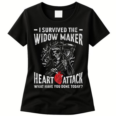 I Survived The Widow Maker Heart Attack Heart Disease Womens T-Shirt
