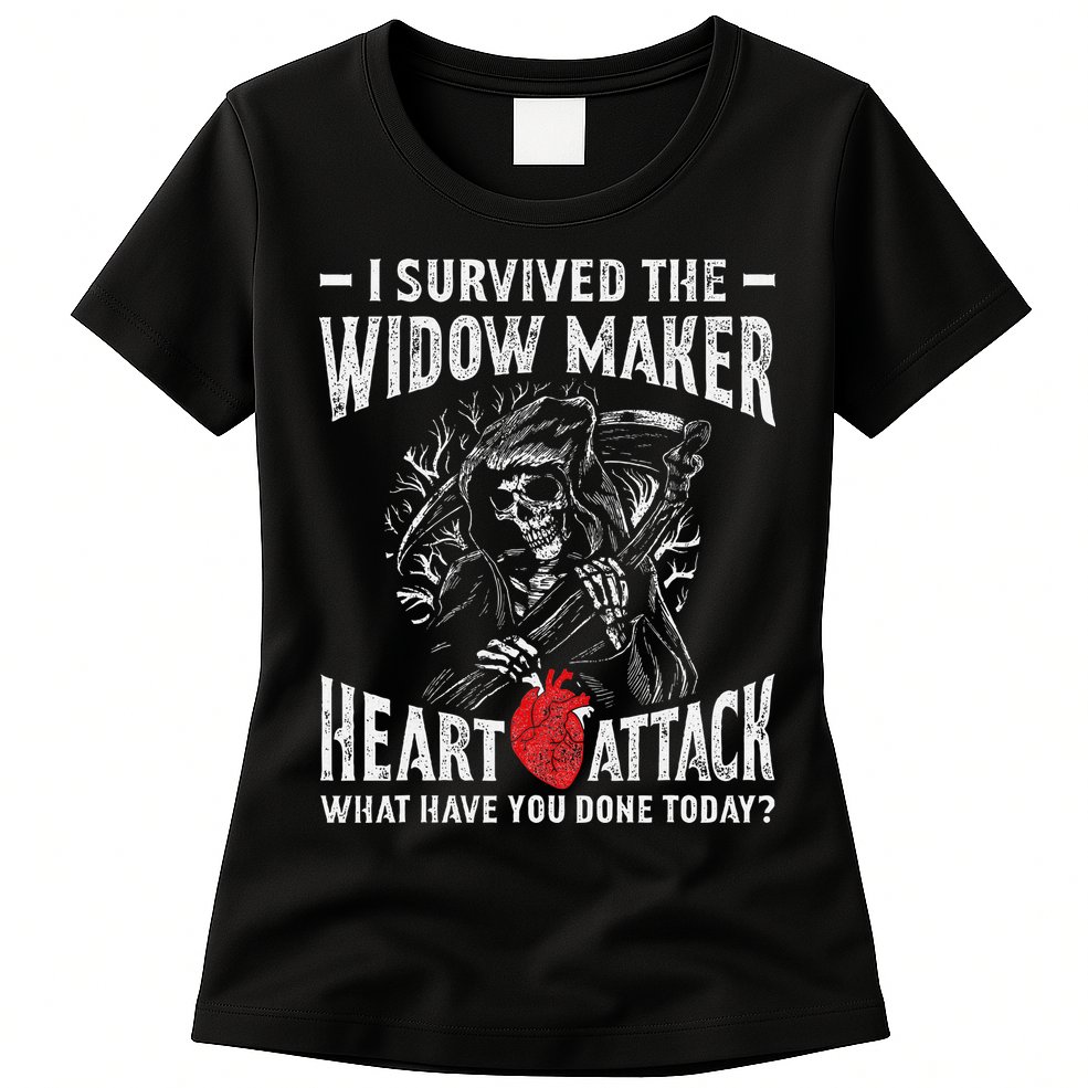 I Survived The Widow Maker Heart Attack Heart Disease Womens T-Shirt