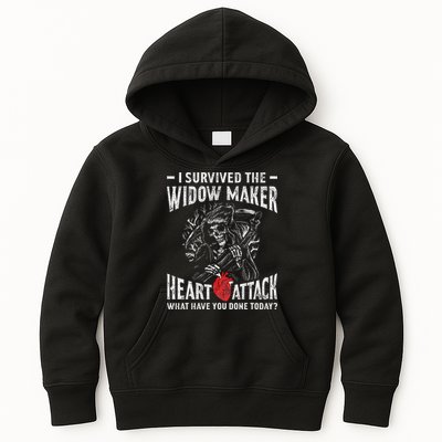 I Survived The Widow Maker Heart Attack Heart Disease Kids Hoodie