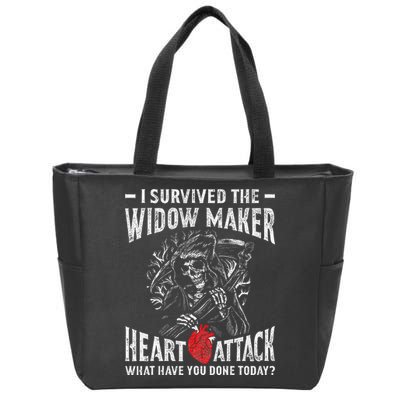I Survived The Widow Maker Heart Attack Heart Disease Zip Tote Bag