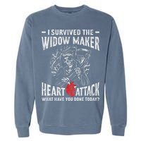 I Survived The Widow Maker Heart Attack Heart Disease Garment-Dyed Sweatshirt