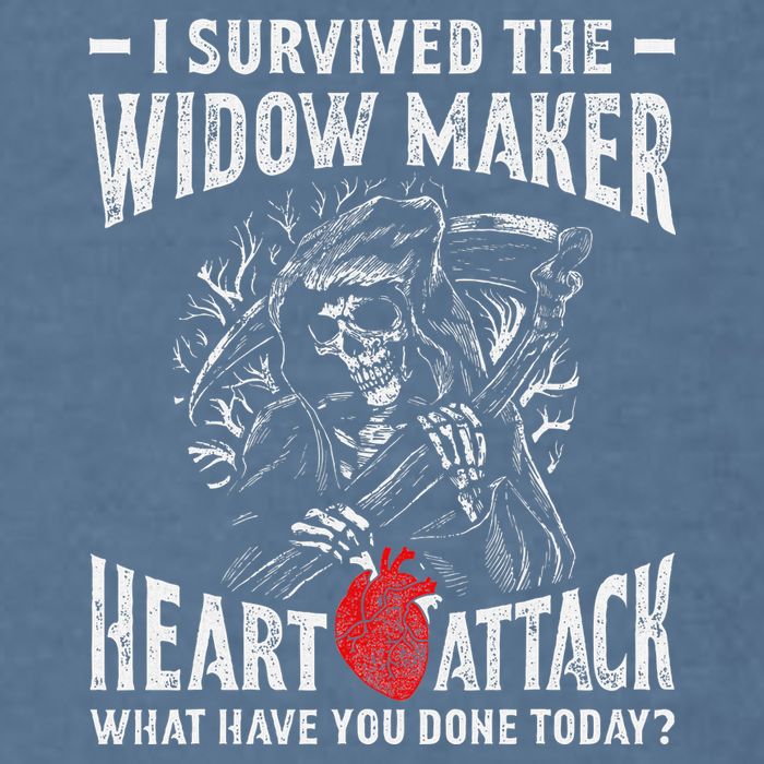 I Survived The Widow Maker Heart Attack Heart Disease Garment-Dyed Sweatshirt