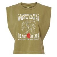 I Survived The Widow Maker Heart Attack Heart Disease Garment-Dyed Women's Muscle Tee