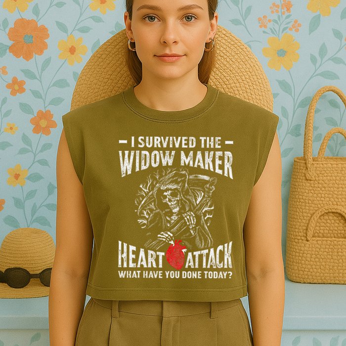 I Survived The Widow Maker Heart Attack Heart Disease Garment-Dyed Women's Muscle Tee