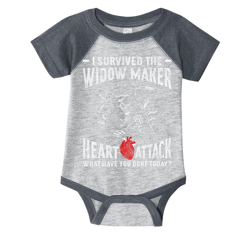 I Survived The Widow Maker Heart Attack Heart Disease Infant Baby Jersey Bodysuit