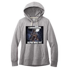 I Survived The Alpha Wolf Pit Women's Fleece Hoodie