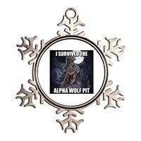 I Survived The Alpha Wolf Pit Metallic Star Ornament