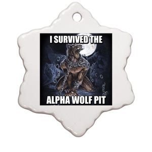 I Survived The Alpha Wolf Pit Ceramic Star Ornament