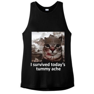 I Survived TodayS Tummy Ache Ladies PosiCharge Tri-Blend Wicking Tank