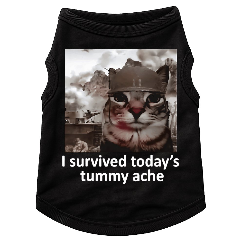 I Survived TodayS Tummy Ache Doggie Tank
