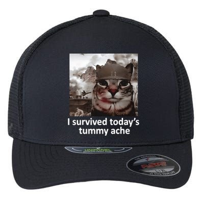 I Survived TodayS Tummy Ache Flexfit Unipanel Trucker Cap
