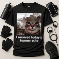 I Survived TodayS Tummy Ache Cooling Performance Crew T-Shirt