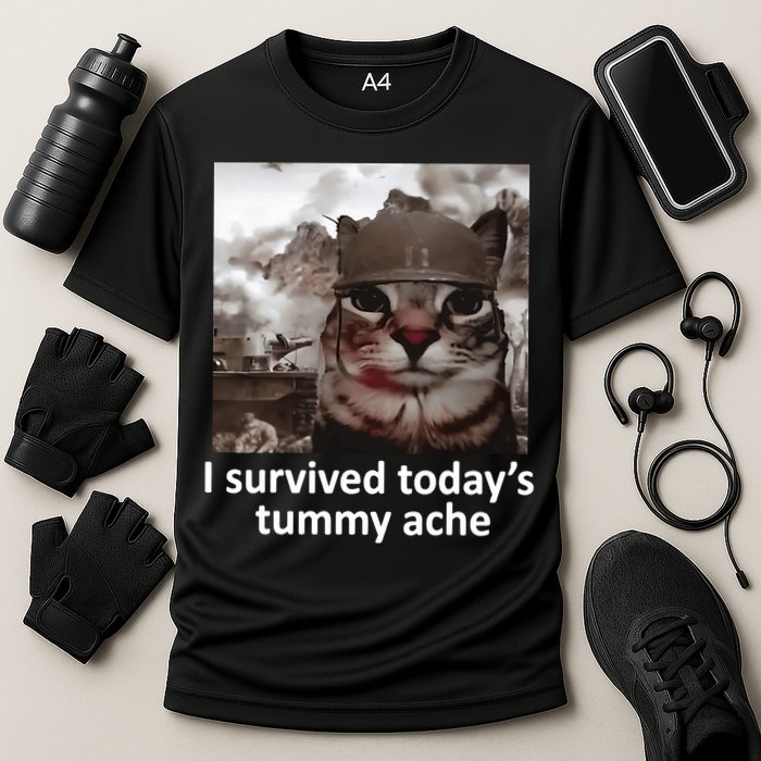 I Survived TodayS Tummy Ache Cooling Performance Crew T-Shirt