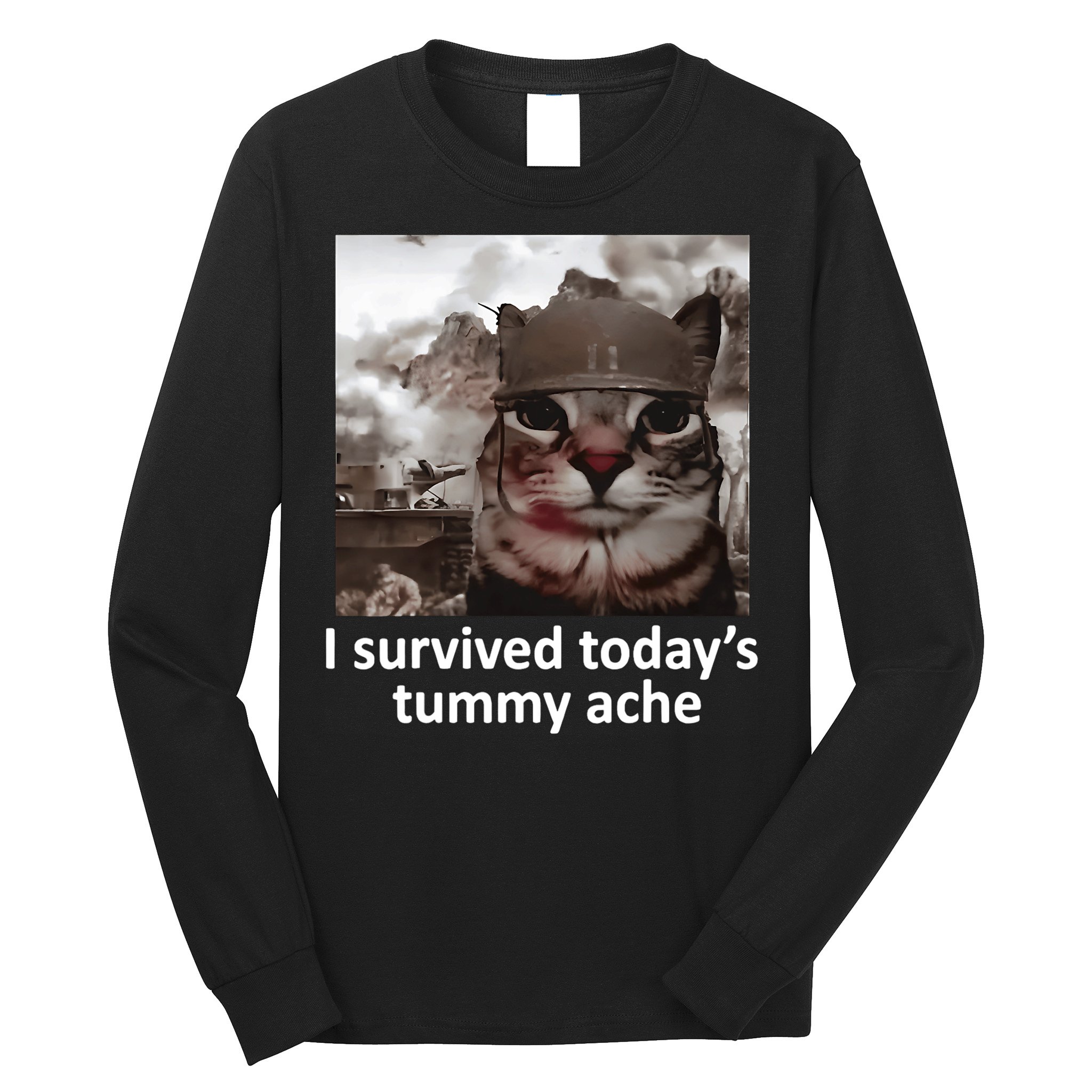 I Survived TodayS Tummy Ache Long Sleeve Shirt