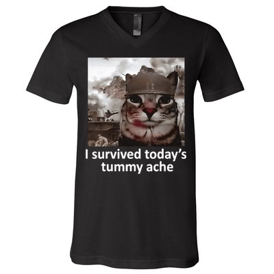 I Survived TodayS Tummy Ache V-Neck T-Shirt