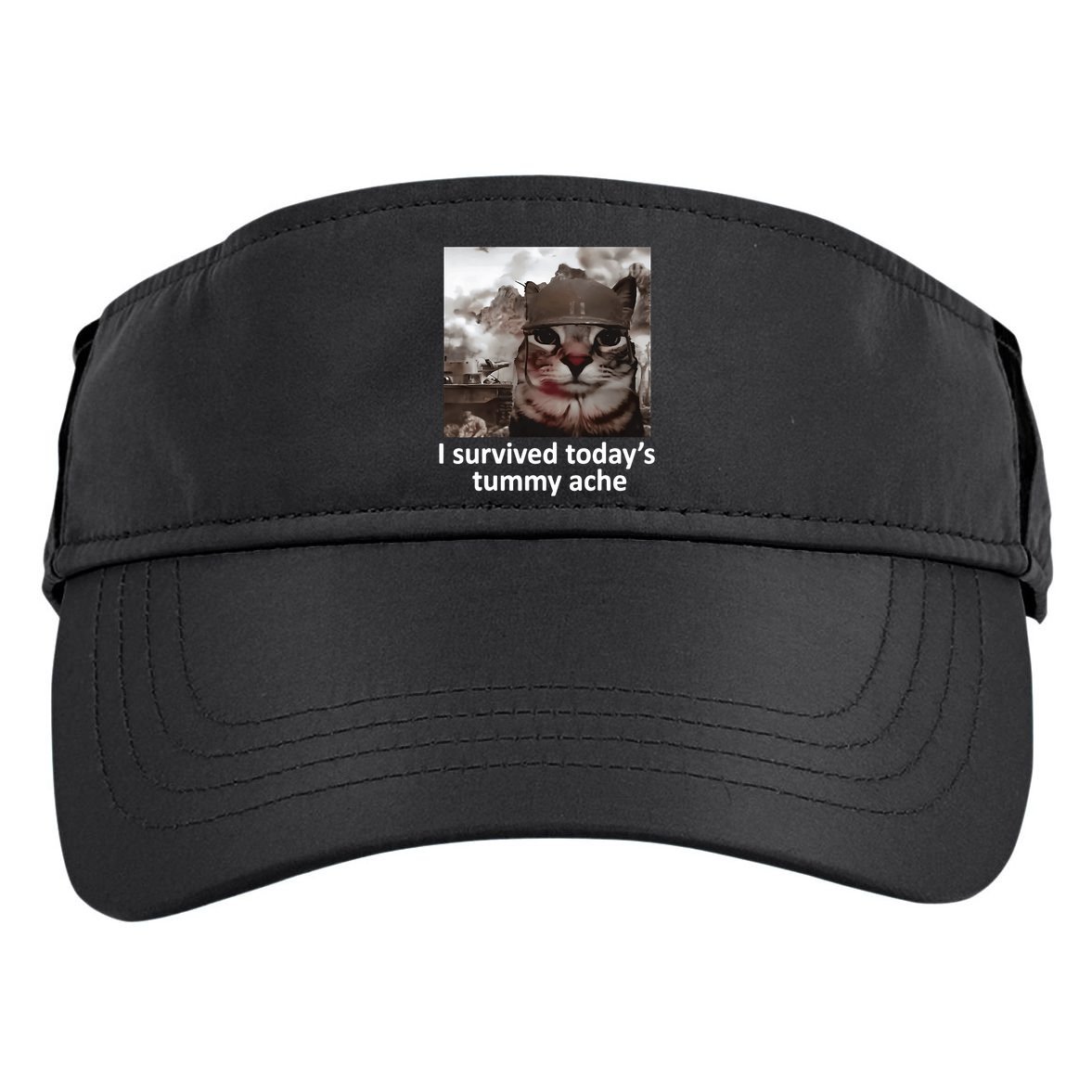 I Survived TodayS Tummy Ache Adult Drive Performance Visor