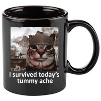 I Survived TodayS Tummy Ache 11oz C Handle Ceramic Mug