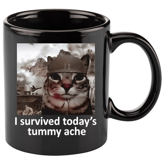 I Survived TodayS Tummy Ache 11oz C Handle Ceramic Mug