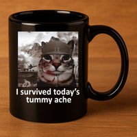 I Survived TodayS Tummy Ache 11oz C Handle Ceramic Mug