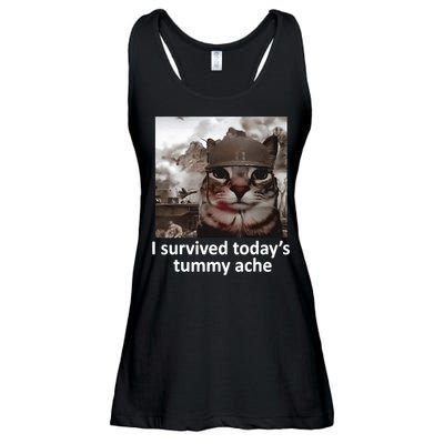I Survived TodayS Tummy Ache Ladies Essential Flowy Tank