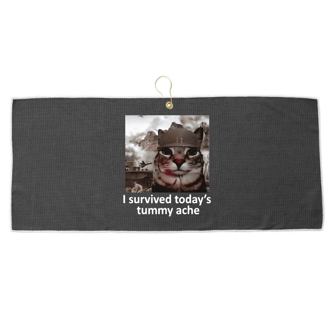 I Survived TodayS Tummy Ache Large Microfiber Waffle Golf Towel