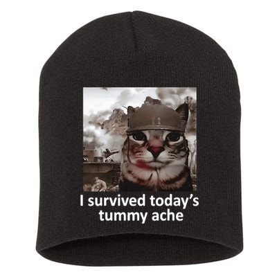 I Survived TodayS Tummy Ache Short Acrylic Beanie