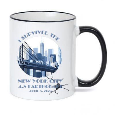 I Survived The New York Earthquake Survivor April 5 2024 11oz Black Color Changing Mug