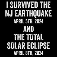 I Survived The Nj Earthquake And The Total Solar Eclipse 2024 Drawstring Bag