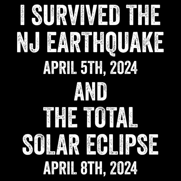 I Survived The Nj Earthquake And The Total Solar Eclipse 2024 Drawstring Bag