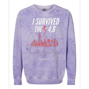 I Survived The 4.8 Earthquake April 5th 2024 Colorblast Crewneck Sweatshirt