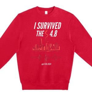 I Survived The 4.8 Earthquake April 5th 2024 Premium Crewneck Sweatshirt