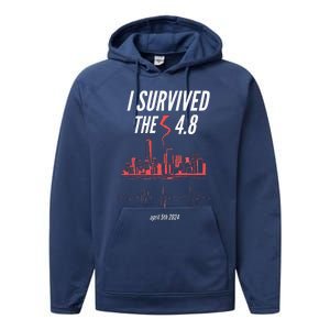 I Survived The 4.8 Earthquake April 5th 2024 Performance Fleece Hoodie