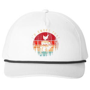 Id Smoke That Funny Smoked Meat BBQ Chef Barbecue Snapback Five-Panel Rope Hat