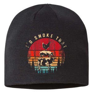 Id Smoke That Funny Smoked Meat BBQ Chef Barbecue Sustainable Beanie