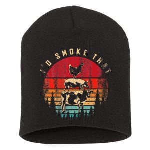 Id Smoke That Funny Smoked Meat BBQ Chef Barbecue Short Acrylic Beanie