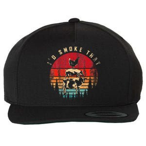 Id Smoke That Funny Smoked Meat BBQ Chef Barbecue Wool Snapback Cap