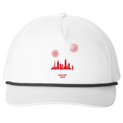 I Survived The Nyc Earthquake 2024 Snapback Five-Panel Rope Hat