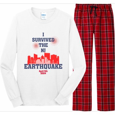 I Survived The Nj Earthquake And The Total Solar Eclipse Long Sleeve Pajama Set