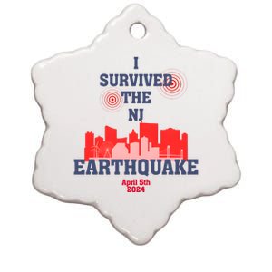 I Survived The Nj Earthquake And The Total Solar Eclipse Ceramic Star Ornament